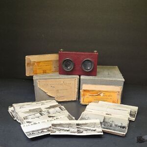 Vtg 1930s Stereoview KEYSTONE Junior Stereograph ,  100+ Photo Cards  WBox (Set1